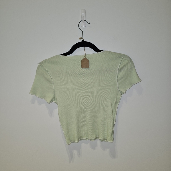 Brandy Melville Pastel Green Reverse Seam top - Picture 3 of 5